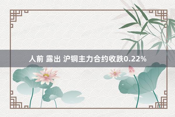 人前 露出 沪铜主力合约收跌0.22%