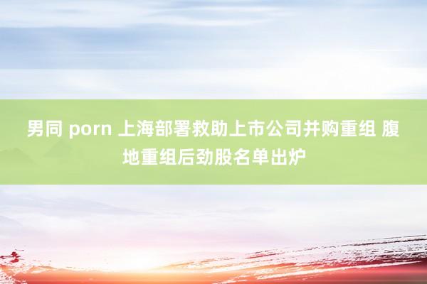 男同 porn 上海部署救助上市公司并购重组 腹地重组后劲股名单出炉