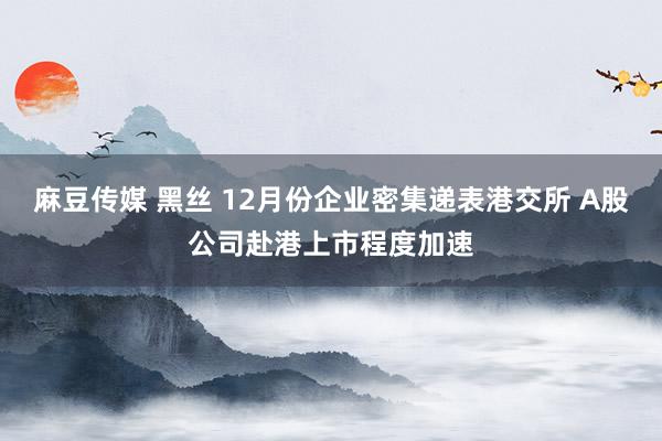 麻豆传媒 黑丝 12月份企业密集递表港交所 A股公司赴港上市程度加速