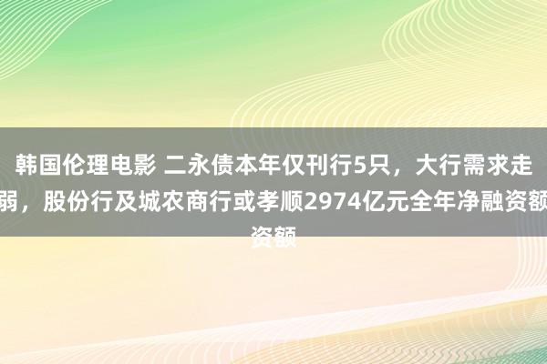 韩国伦理电影 二永债本年仅刊行5只，大行需求走弱，股份行及城农商行或孝顺2974亿元全年净融资额